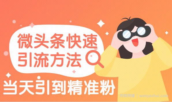 微头条快速引流课程，当天见效，日引精准粉500+