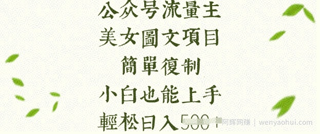 流量主长期收益项目，美女图片简单复制，小白也能上手，轻松日入5张