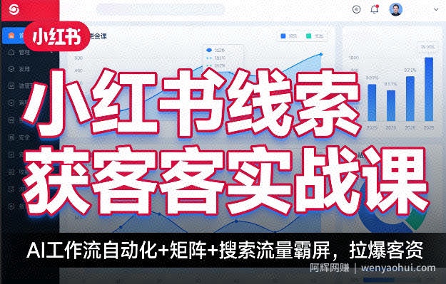 小红书线索获客实战课，AI工作流自动化+矩阵+搜索流量霸屏，拉爆客资
