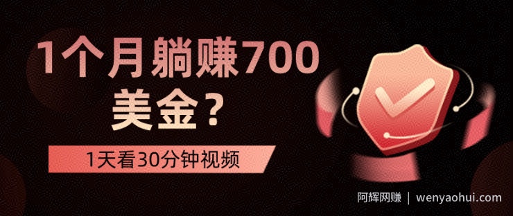 1天看30分钟视频，1个月躺赚700美金？