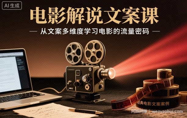 电影解说文案课，从文案多维度学习电影的流量密码