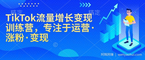 TikTok流量增长变现训练营，专注于运营·涨粉·变现