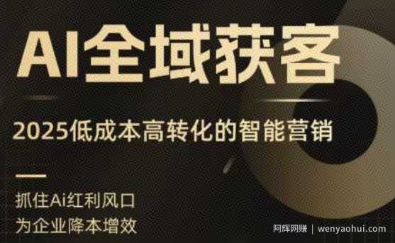 AI全域获客实训营，2025低成本高转化的智能营销，精准找客，高效营销