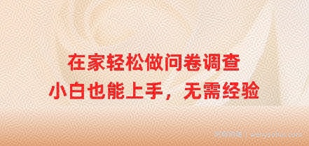 在家轻松做问卷调查，小白也能上手，无需经验