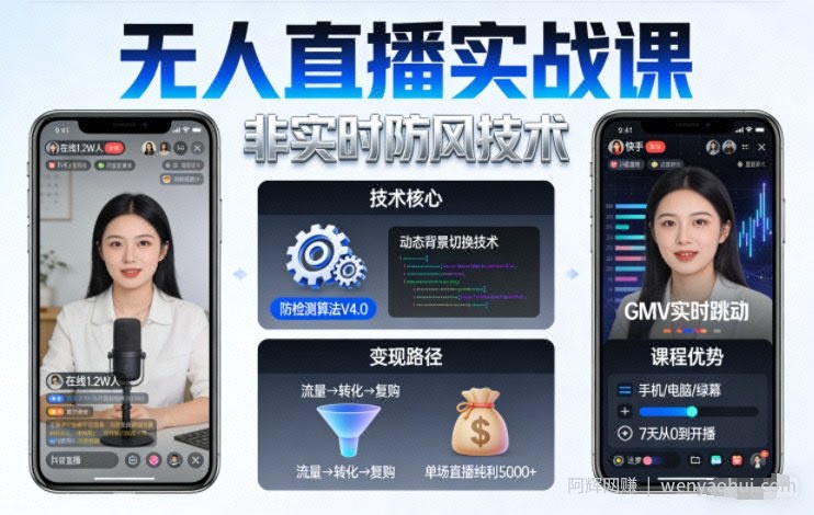 宝子哥无人直播实战课,非实时防风技术,聚焦抖音快手等平台直播带货,轻松开启直播变现之路(更新2026年07月24日)