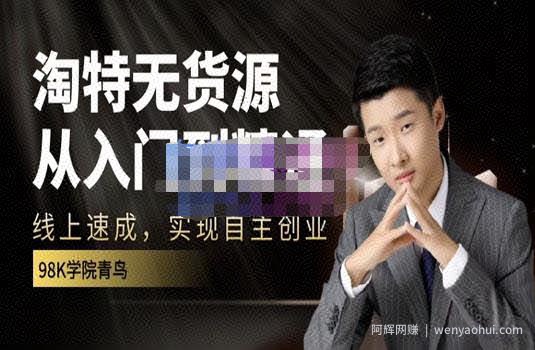 98k学院的淘特无货源线上速成课，从入门到精通，让你最小投入，最高回报