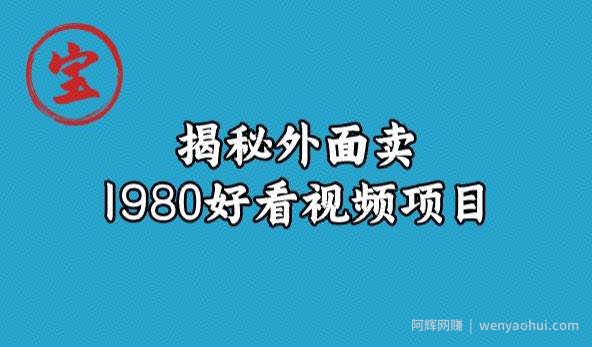 宝哥揭秘外面卖1980好看视频项目，投入时间少，操作难度低