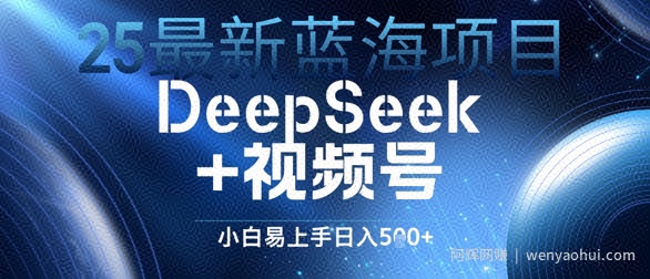 25最新蓝海项目DeepSeek+视频号，小白易上手日入几张