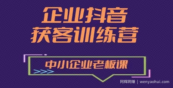 企业抖音营销获客增长训练营，中小企业老板必修课