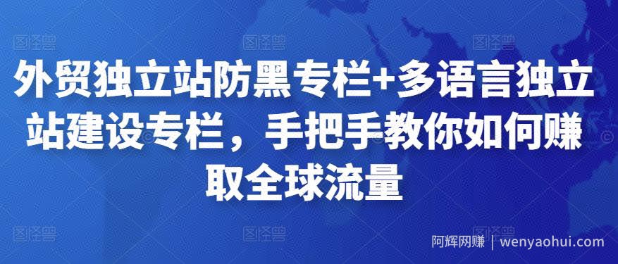 外贸独立站防黑专栏+多语言独立站建设专栏，手把手教你如何赚取全球流量