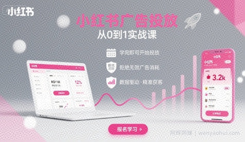 小红书广告投放从0到1的实战课，学完即可开始投放，拒绝无效广告消耗