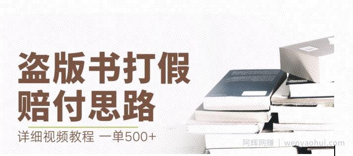 最新盗版书赔付打假项目，一单利润500+【详细玩法视频教程】【仅揭秘】