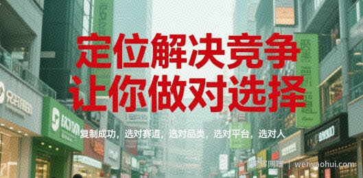 定位解决竞争，让你做对选择，复制成功，选对赛道，选对品类，选对平台，选对人