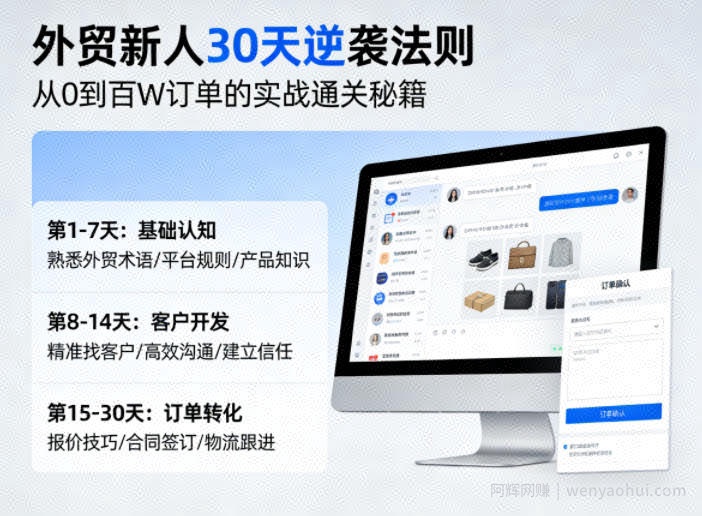 外贸新人30天逆袭法则，教你从0到百W订单的实战通关秘籍