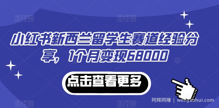 小红书新西兰留学生赛道经验分享，1个月变现68000【揭秘】
