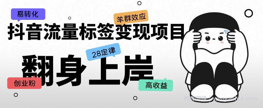 抖音流量标签变现项目，抖音创业粉轻松转化，单价高收益简单