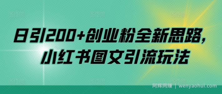 日引200+创业粉全新思路，小红书图文引流玩法【揭秘】