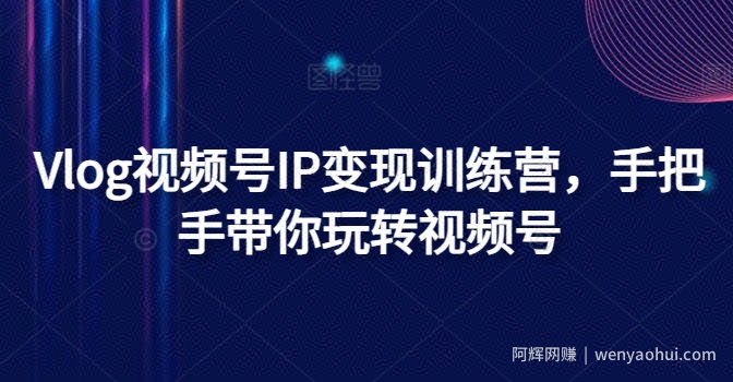 Vlog视频号IP变现训练营，手把手带你玩转视频号