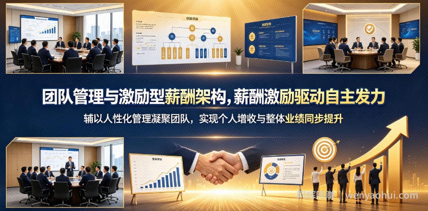团队管理与激励型薪酬架构，薪酬激励驱动自主发力，辅以人性化管理凝聚团队，实现个人增收与整体业绩同步提升