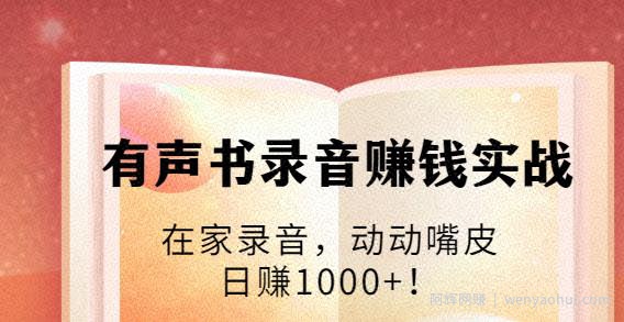 有声书录音賺米实战：在家录音，动动嘴皮，日赚1000+！