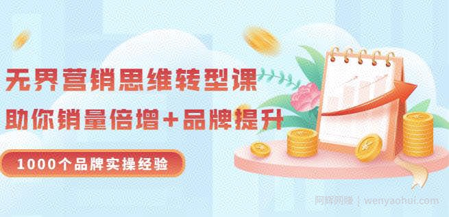 无界营销思维转型课：1000个品牌实操经验，助你销量倍增（20节视频）