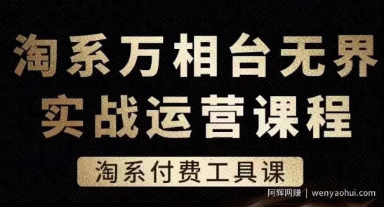 淘系万相台无界实战运营课，淘系付费工具课
