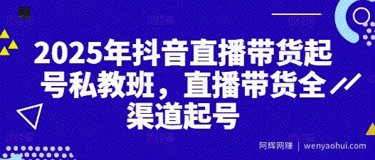 2025年抖音直播带货起号私教班，直播带货全渠道起号