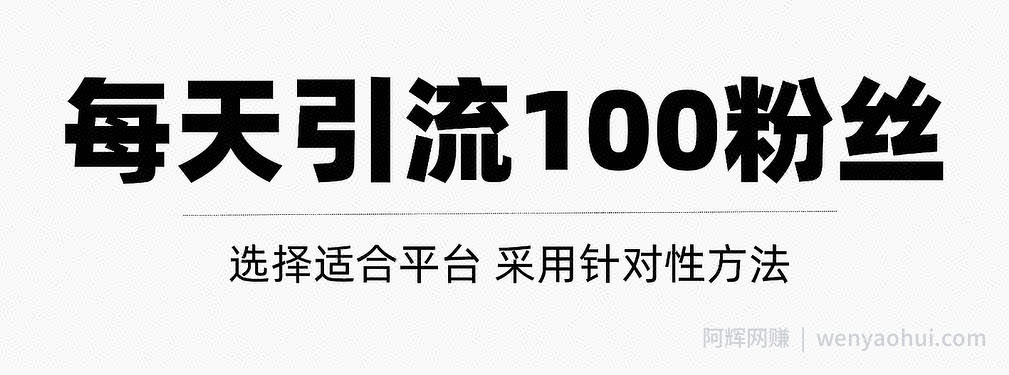 只需要做好这几步,就能让你每天轻松获得100+精准粉丝的方法!【视频教程】