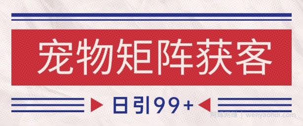 小红书某音宠物赛道引流获客 自热矩阵日引200+【揭秘】