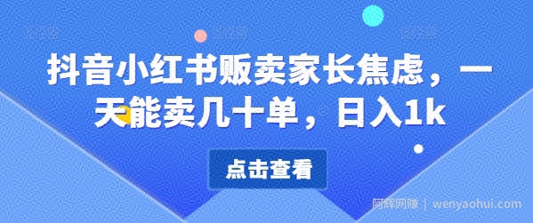 抖音小红书贩卖家长焦虑，一天能卖几十单，日入1k