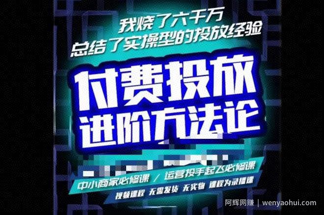 苏酒儿·抖音付费投放进阶课程，烧了六千万总结了实操型投放经验，运营投手起飞必修课