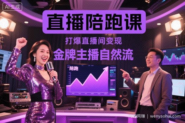 直播陪跑课，金牌主播自然流打爆直播间，复制高变现玩法