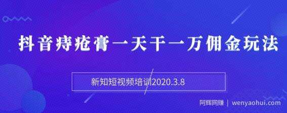 新知短视频培训2020.3.8抖音痔疮膏一天干一万佣金玩法分享（视频+文档）