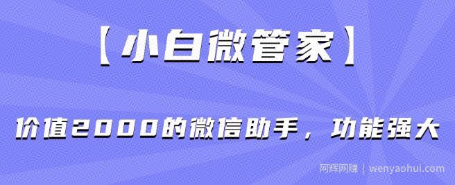【小白微管家】价值2000的微信助手，功能强大