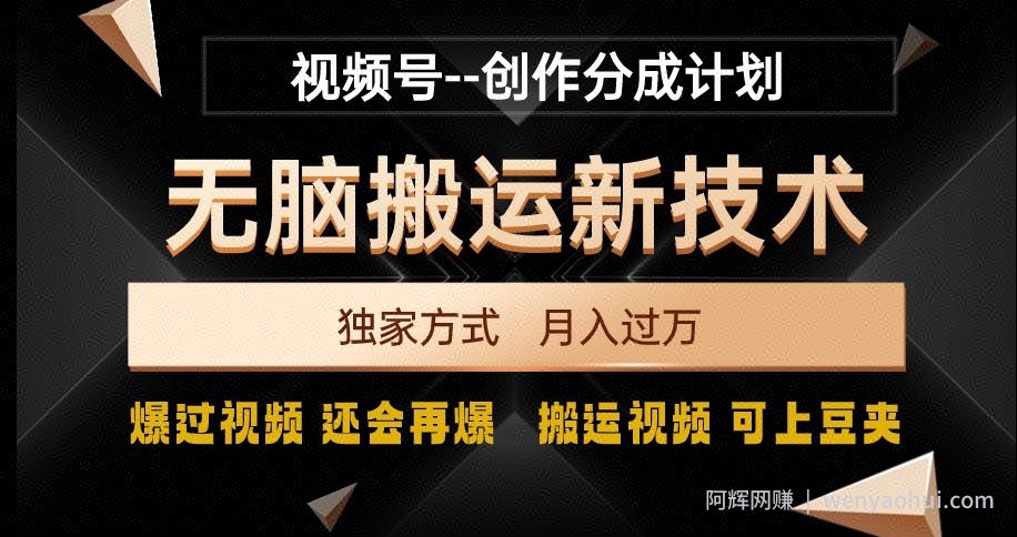 视频号无脑搬运新技术，破原创壕流量，独家方式，爆过视频，还会再爆【揭秘】