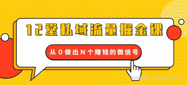 12堂私域流量掘金课：打通私域４大关卡，从0做出N个賺米的微信号