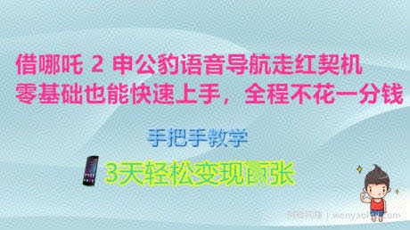 借哪吒2申公豹语音导航走红契机，零基础也能快速上手，手把手教学，3天轻松变现多张，全程不花一分钱