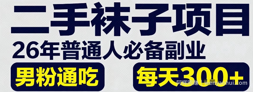 二手袜子项目，26年普通人必备副业，男粉通吃，每天3张+