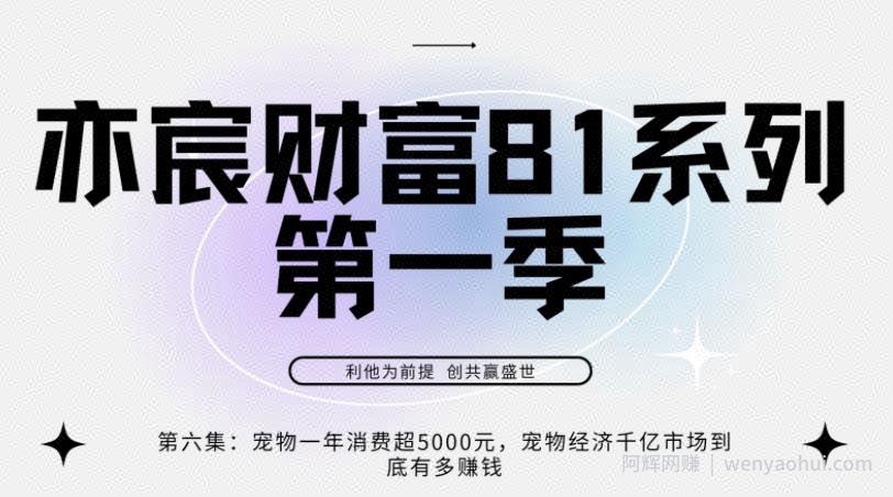亦宸财富81系列第1季第6集：宠物经济一年超5000元，宠物经济千亿市场到底有多賺米