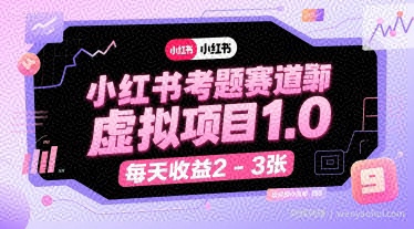 黄岛主·小红书考题赛道虚拟项目1.0，项目操作简单，每天收益2-3张