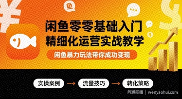 闲鱼零基础入门精细化运营实战教学，闲鱼暴力玩法带你成功变现