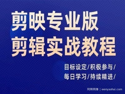 剪映专业版剪辑实战教程，目标设定/积极参与/每日学习/持续精进