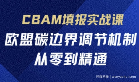 CBAM填报实战课，欧盟碳边界调节机制，从零到精通