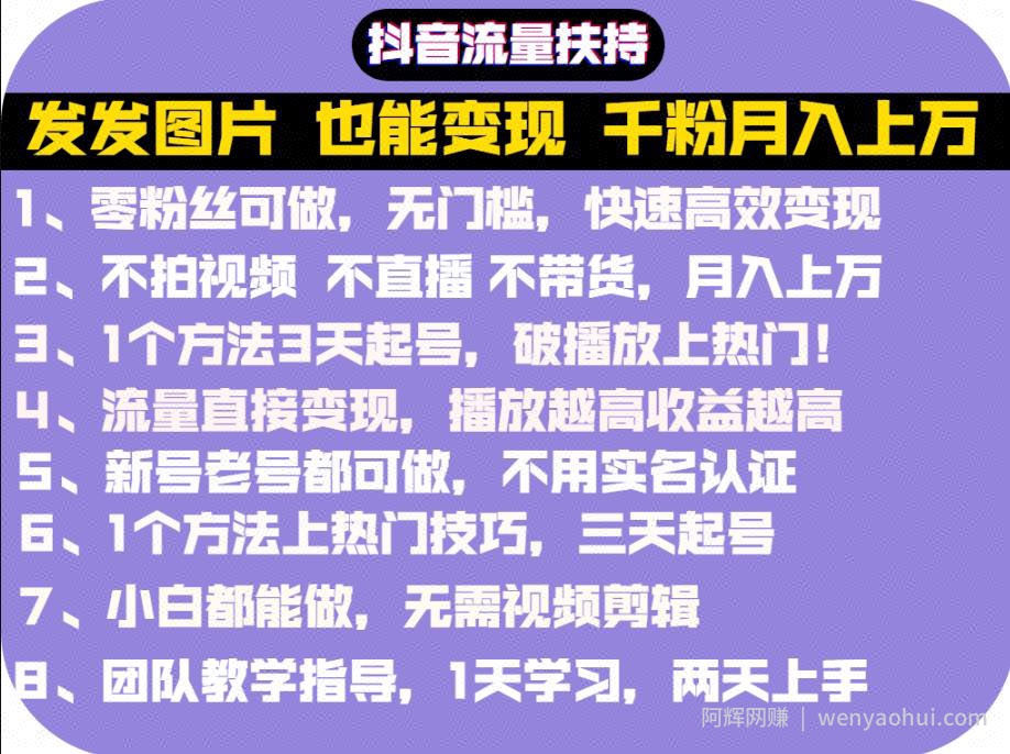抖音发图就能賺米：千粉月入上万实操文档，全是干货