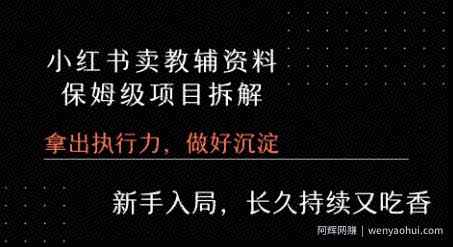小红书卖小学教辅资料  保姆级项目拆解  1次课程彻底讲清楚!
