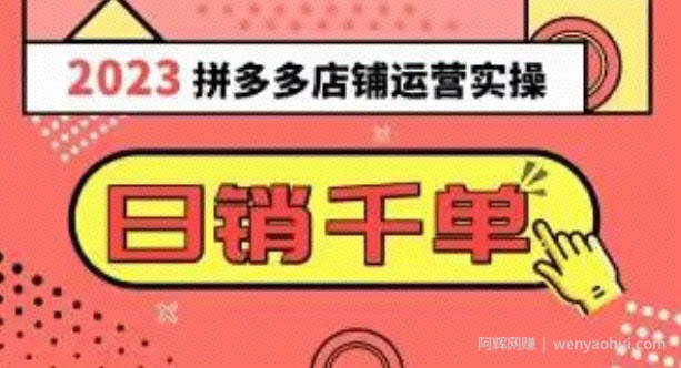 2023拼多多运营实操，每天30分钟日销1000＋，爆款选品技巧大全（10节课）