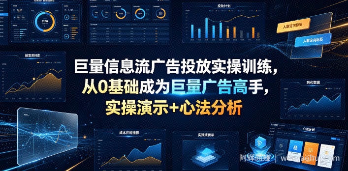 巨量信息流广告投放实操训练，从0基础成为巨量广告高手，实操演示+心法分析