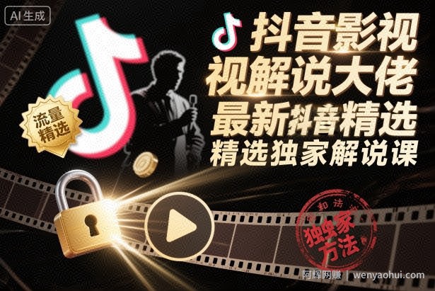 抖音影视解说大佬最新抖音进精选和独家方法，精选独家解说课（更新26年3月）