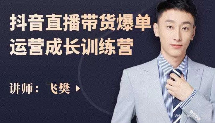 飞樊：抖音直播带货爆单运营成长训练营，手把手教你玩转直播带货