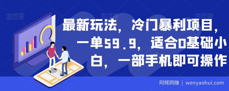 最新玩法，冷门暴利项目，一单59.9，适合0基础小白，一部手机即可操作【揭秘】